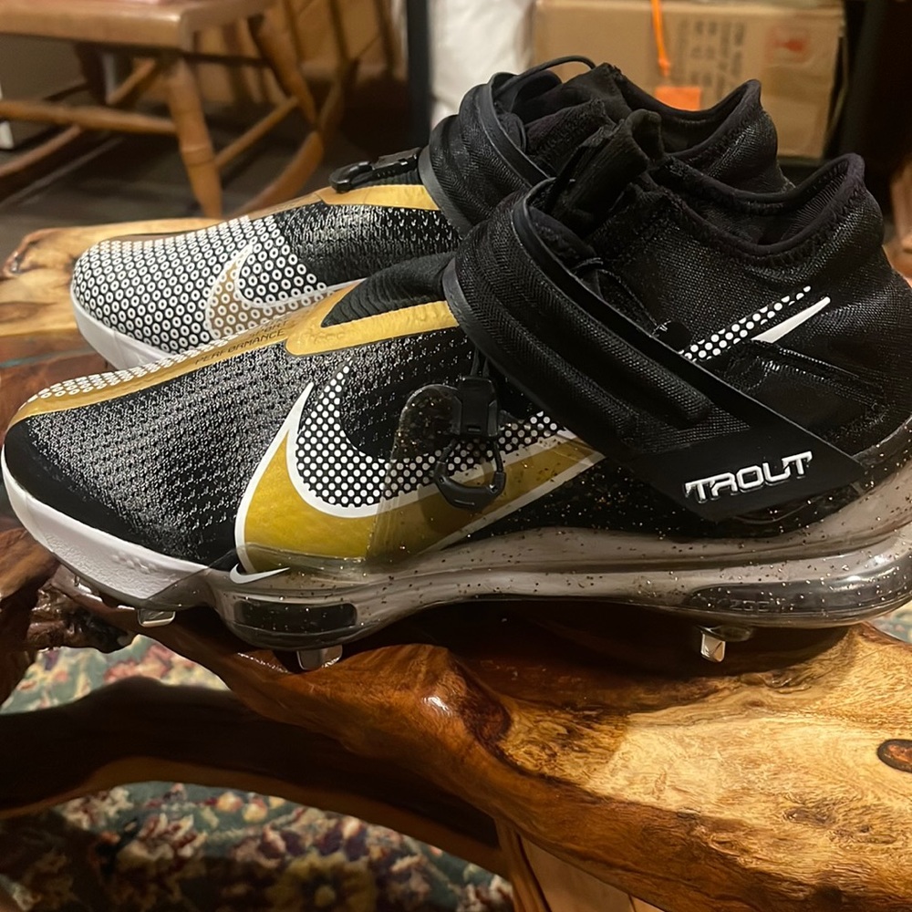 NEW Nike Force Zoom Trout 7 Baseball Cleats Black Gold White Size 12.5 - Picture 3 of 8